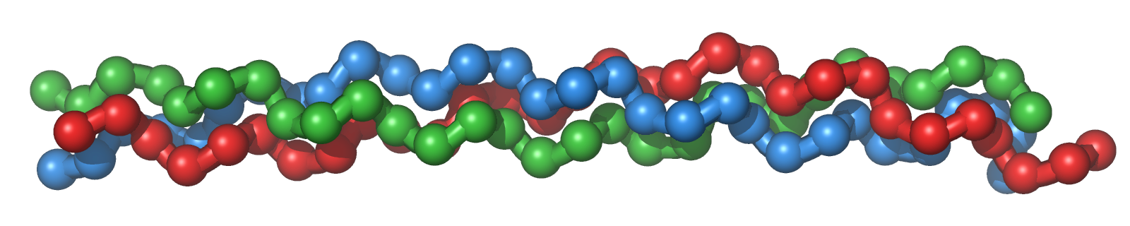 Collagen triple helix as a trimeric protein