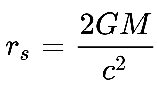 Equation for Schwarzschild radius derived from solution of Einstein's field equations, with the assumptions of zero charge and angular momentum