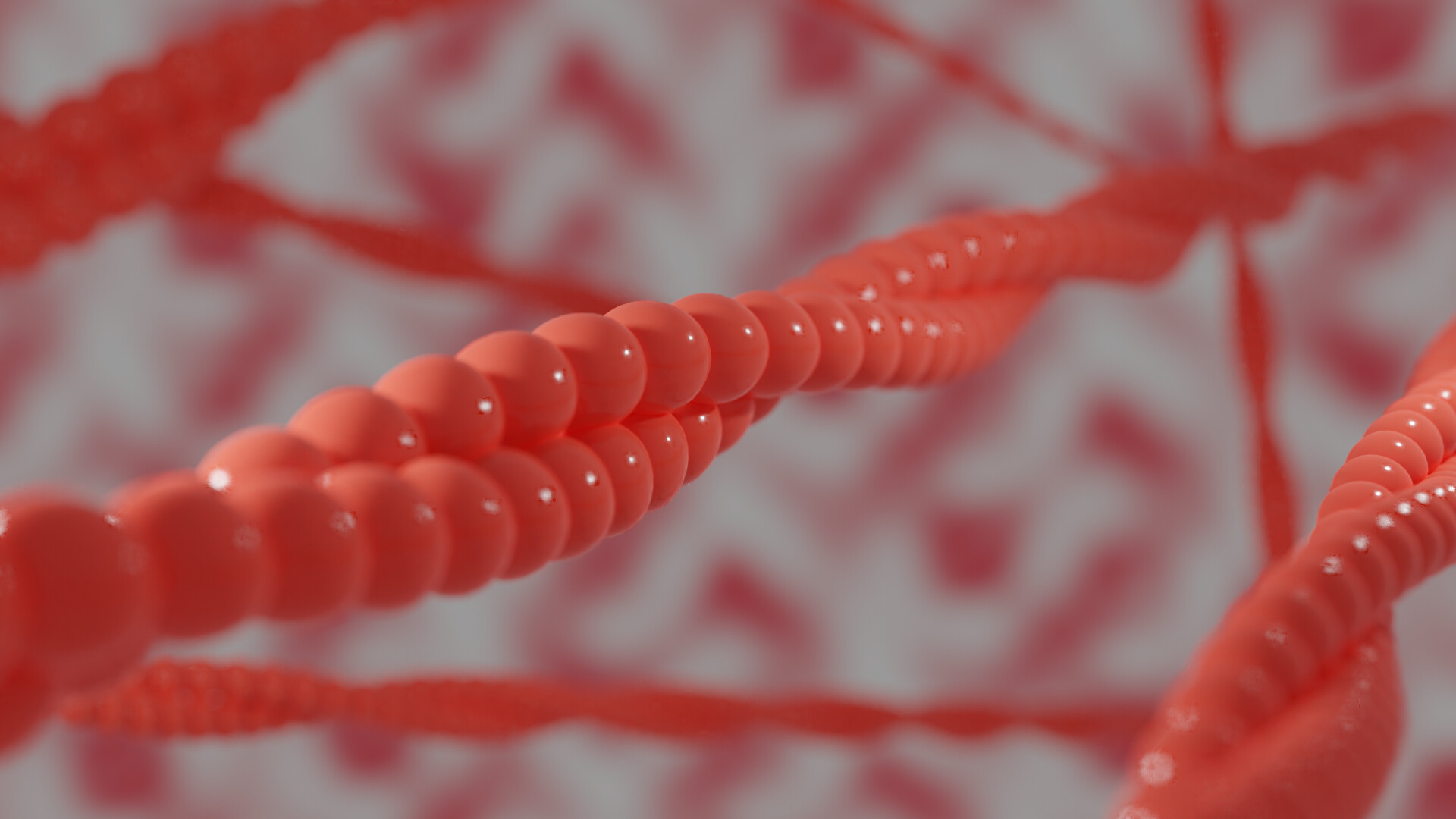 Actin polymerisation producing triple helix filaments that form a meshwork